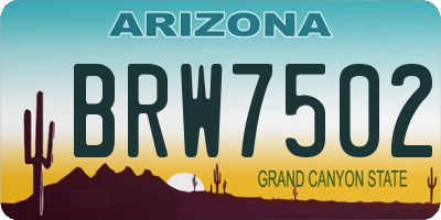 AZ license plate BRW7502