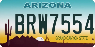 AZ license plate BRW7554