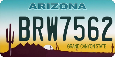 AZ license plate BRW7562