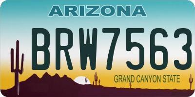 AZ license plate BRW7563