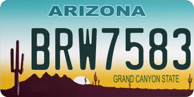 AZ license plate BRW7583