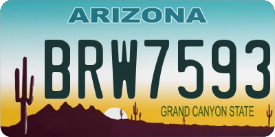 AZ license plate BRW7593