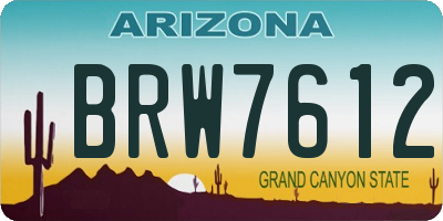 AZ license plate BRW7612