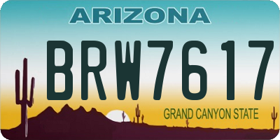 AZ license plate BRW7617