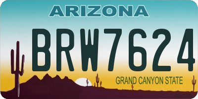 AZ license plate BRW7624