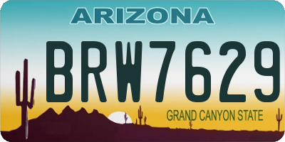 AZ license plate BRW7629