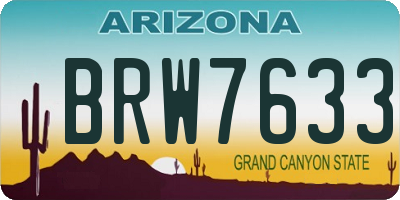 AZ license plate BRW7633