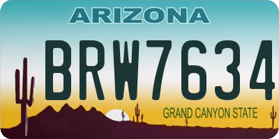 AZ license plate BRW7634