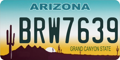 AZ license plate BRW7639