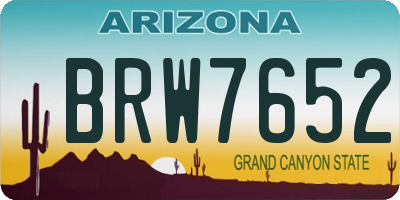 AZ license plate BRW7652