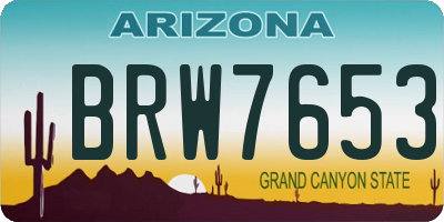AZ license plate BRW7653
