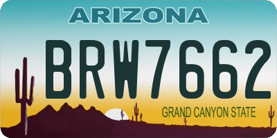 AZ license plate BRW7662