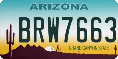 AZ license plate BRW7663