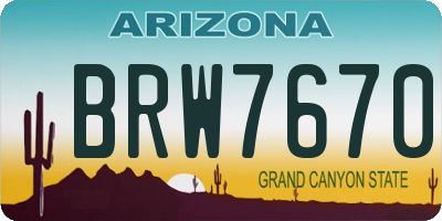 AZ license plate BRW7670