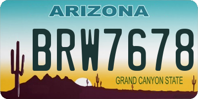 AZ license plate BRW7678