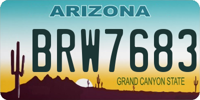 AZ license plate BRW7683