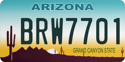AZ license plate BRW7701