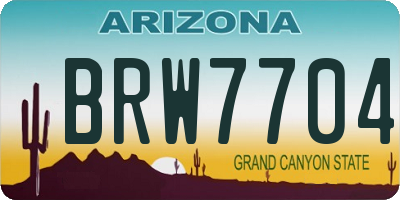 AZ license plate BRW7704