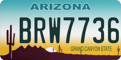 AZ license plate BRW7736