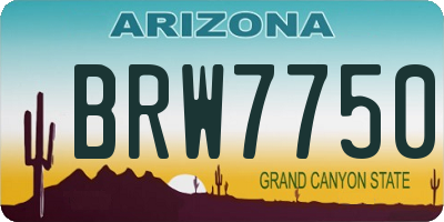 AZ license plate BRW7750