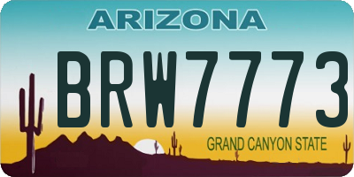 AZ license plate BRW7773