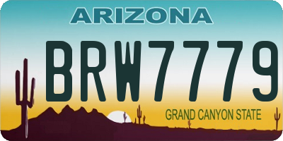 AZ license plate BRW7779