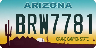 AZ license plate BRW7781