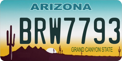 AZ license plate BRW7793