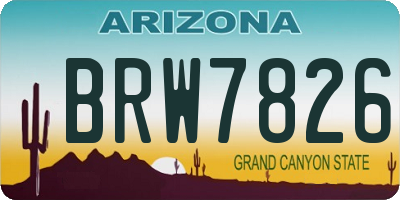 AZ license plate BRW7826