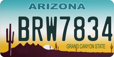AZ license plate BRW7834