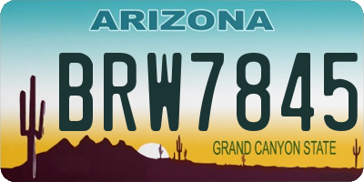 AZ license plate BRW7845