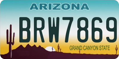 AZ license plate BRW7869