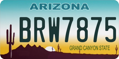 AZ license plate BRW7875