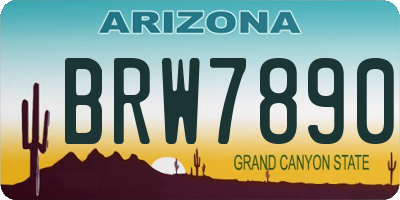 AZ license plate BRW7890