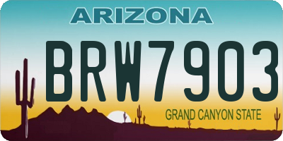 AZ license plate BRW7903