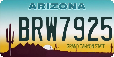 AZ license plate BRW7925