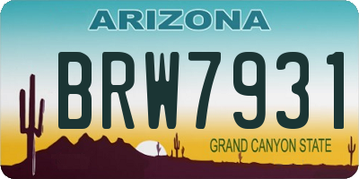 AZ license plate BRW7931