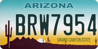 AZ license plate BRW7954