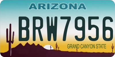 AZ license plate BRW7956