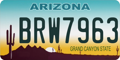 AZ license plate BRW7963