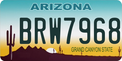 AZ license plate BRW7968