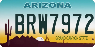 AZ license plate BRW7972