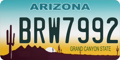 AZ license plate BRW7992