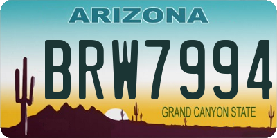 AZ license plate BRW7994