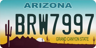 AZ license plate BRW7997