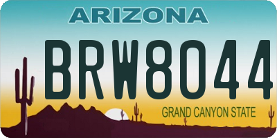 AZ license plate BRW8044