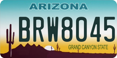 AZ license plate BRW8045