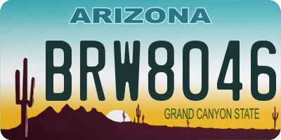 AZ license plate BRW8046