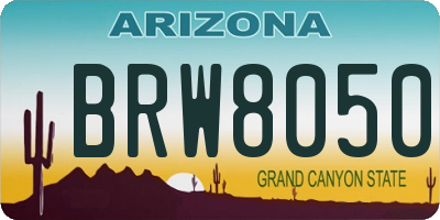 AZ license plate BRW8050