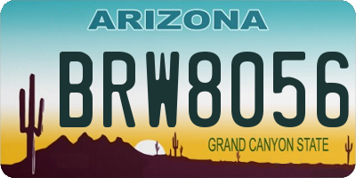 AZ license plate BRW8056